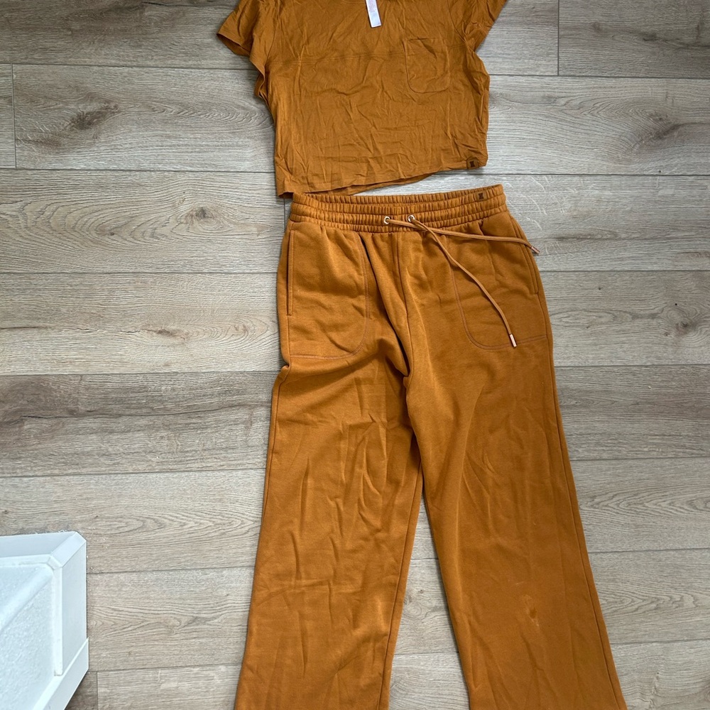 Savage Fenty Women's Brown Track Pants & Top Set